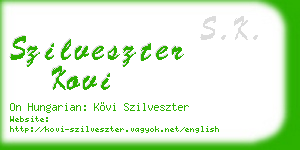 szilveszter kovi business card